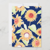 Geel & Blauw Zonnebloemen Waterverf Paint Kaart (Achterkant)