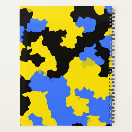 Geel Blauw Zwart Abstract Ontwerp Planner (Achterkant)