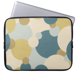 Geel-blauwe moleculen laptop zak laptop sleeve