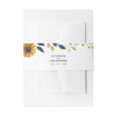 Geel Blauwe Wildbloemen Elegante bruiloft Uitnodigingen Wikkel (Voorkant Voorbeeld)