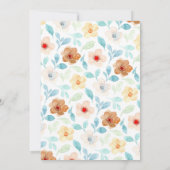 Geel Blauwgroen Floral Elegant Script 30th Birthda Kaart (Achterkant)