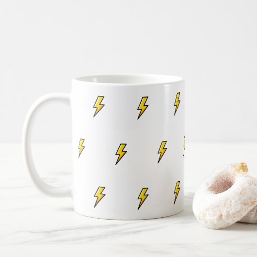 Geel Bliksem Mok Ontwerp (Met donut)