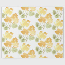 Geel Bloei Mat Wrap Papier