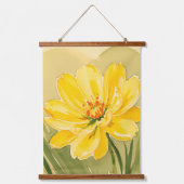 Geel Bloeiende Bloem ontwerp Hangend Wandkleed (Voorkant)