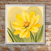 Geel Bloeiende Bloem ontwerp Poster