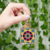 Geel Bloem Abstract Sleutelhanger (Hand)
