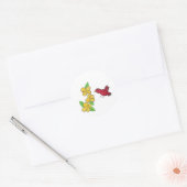 Geel Bloem Kardinaal Ronde Sticker (Envelop)