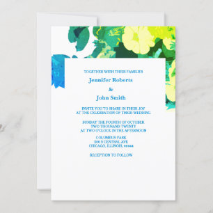 Geel Bloemen Groen Blauw Bladeren Art Custom Bruil Kaart