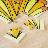 Geel Bloemenfolk: Stijlvol  patroon Legpuzzel (Zijkant)