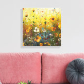 Geel Bloemenkunst Landschapsontwerp Canvas Afdruk (Insitu (Woonkamer))