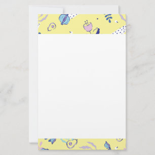 Geel bloempatroon briefpapier