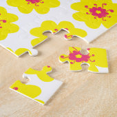 Geel bloempatroon legpuzzel (Zijkant)