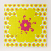 Geel bloempatroon legpuzzel (Horizontaal)