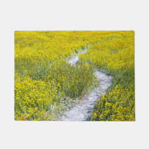 Geel bloemveld deurmat