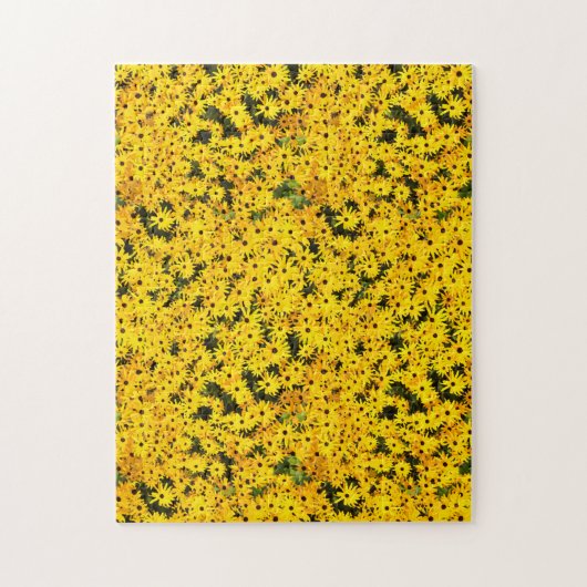 Geel bloemveld van bloemen Garden Bright Sunny Legpuzzel (Verticaal)