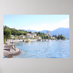 GEEL BOAT GEDOCKEERD NEAIRE BOUW POSTER