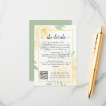 Geel Boho Chic Rozen Huwelijksdetails QR Code