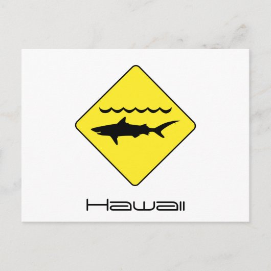 Geel bord voor "waarschuwingshaaien" Hawaii briefk Briefkaart (Voorkant)