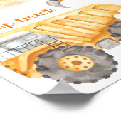 Geel bouwvoertuig naam bord poster (Hoek)