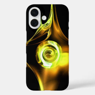 GEEL BREEDWIT-FRACTALE ROOS iPhone 16 HOESJE