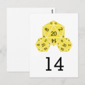 Geel Briefkaart D20-dijtabelnummer (Voorkant / Achterkant)