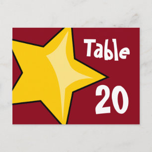 Geel Briefkaart Star Table Number