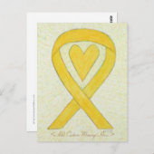 Geel Briefkaart van de Aangepast lint van de Bewus (Voorkant / Achterkant)