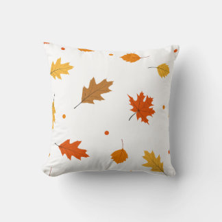 Geel, bruin en Oranje esdoornblad Kussen