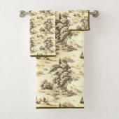 Geel Bruin Engels Toile Badhanddoek Set Bad Handdoek (Insitu)