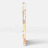  geel bruin geometrisch patroon Monogram iPhone Hoesje (Linkerkant)