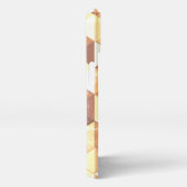  geel bruin geometrisch patroon Monogram iPhone Hoesje (Rechterkant)