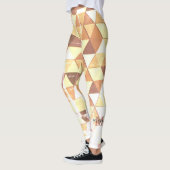 geel bruin geometrisch patroon Monogram Leggings (Links)