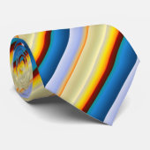 Geel, bruin, goudkleurig, blauw gestreept Stropdas (Opgerold)