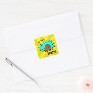 geel bruin Man "Yo" Wat je wilt Mok heet Vierkante Sticker