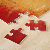 Geel bruin rood Abstract schilderwerk Legpuzzel (Zijkant)