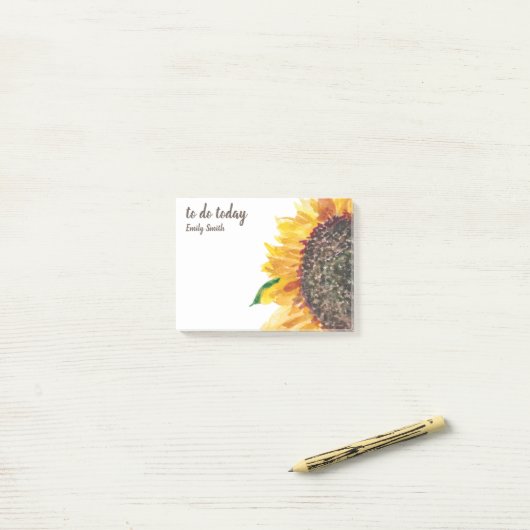 Geel bruin zonnebloem Wit om te doen Post-it® Notes (Op bureau)