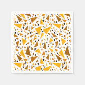 Geel bruine driehoeken op witte retro achtergrond servet (Voorkant)