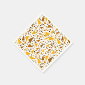 Geel bruine driehoeken op witte retro achtergrond servet (Hoek)