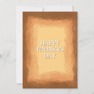 Geel - Bruine Valentijnsdag Feestdagenkaart