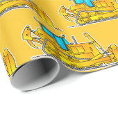 Geel Bulldozer Wrapping Paper Construction Thema Cadeaupapier (Rol Hoek)