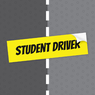 Geel Bumpersticker Leerling Automobilist Zwarte Le