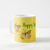 GEEL BUTTERFLIES HAPPY SPRING MOK (Voorkant links)