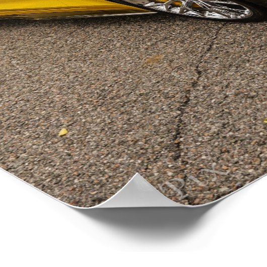 Geel C7 z07 Pakket Chevrolet Corvette Poster (Hoek)