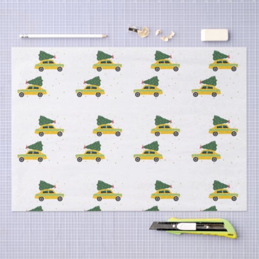 geel café Taxi-kerstpatronen Tissuepapier (Craft)