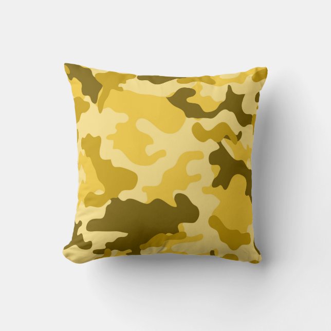 Geel Camo Sierkussen (Voorkant)
