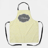 Geel Chevron Gepersonaliseerd Schort (Voorkant)