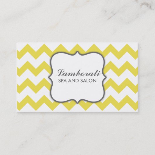 Geel Chevron Zig Zag Pattern Elegant Modern Visitekaartje (Voorkant)