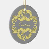 Geel Chic Damask Ornament (Rechts)