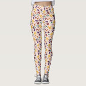 Geel Chocolaty Leaf Pattern Leggings (Voorkant)