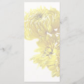 Geel chrysant hart menu (Achterkant)